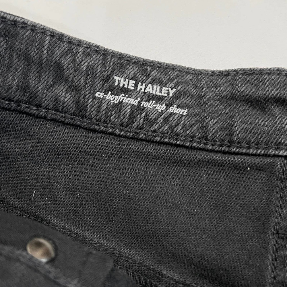 AG Adriano Goldschmied The Hailey Ex Boyfriend Roll Up Jean Short Black Size 26 - Picture 3 of 9